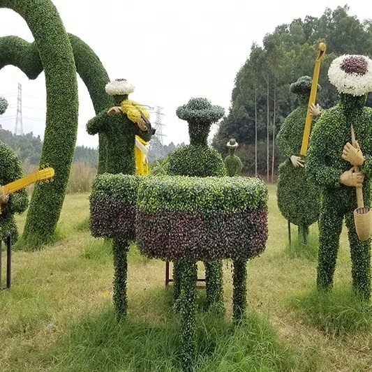 vivid artificial grass sculpture figure for landscaping