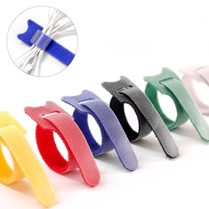 P shape hook and loop cable ties