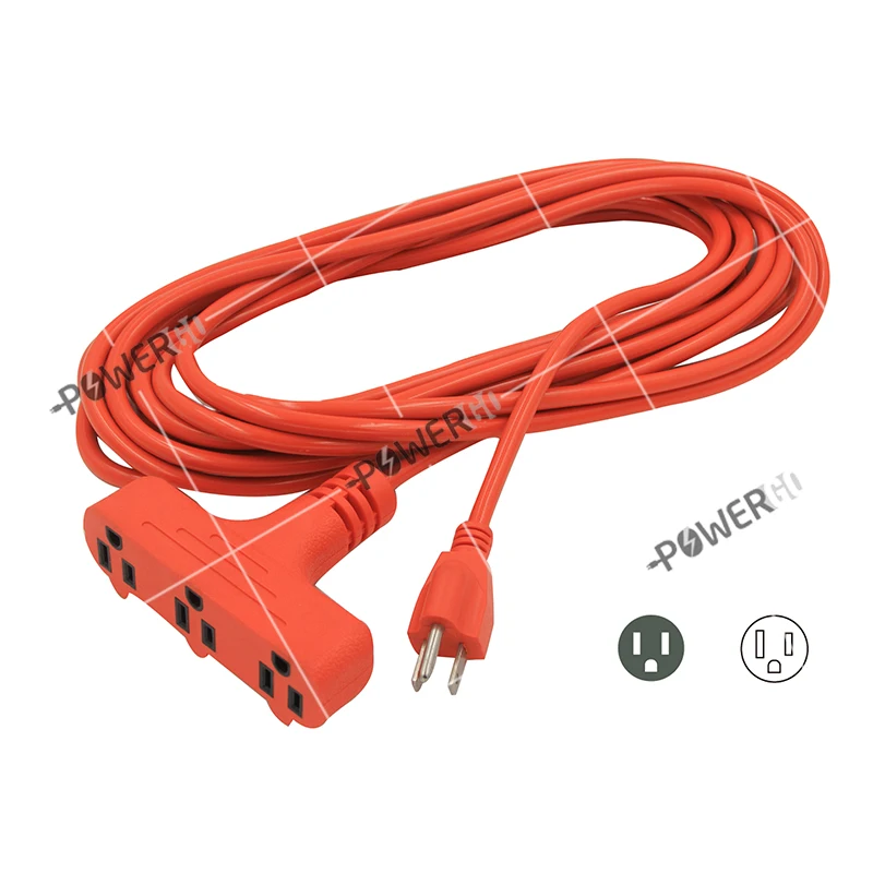 25-Foot 14/3 SJTW Triple-Tap Outdoor Extension Cord ,Water resistant