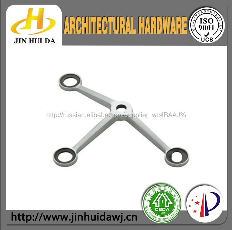 Высокое качество 180 град. паук с 2 оружия декоративное стекло разъем фитинги полированная нержавеющая сталь паук