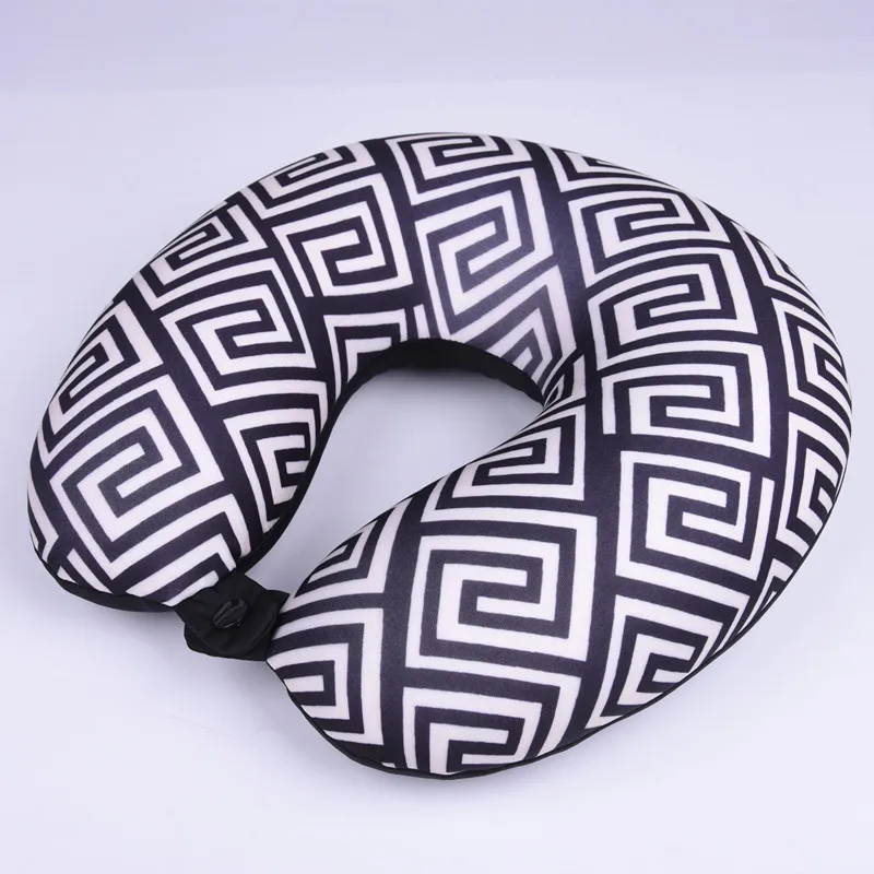 Fashion Pattern U Shape Mircobeads Travel Pillow For Airplane