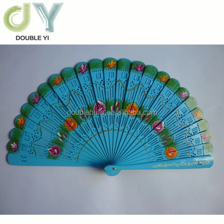 Custom superior quality hand painted spanish wood fan