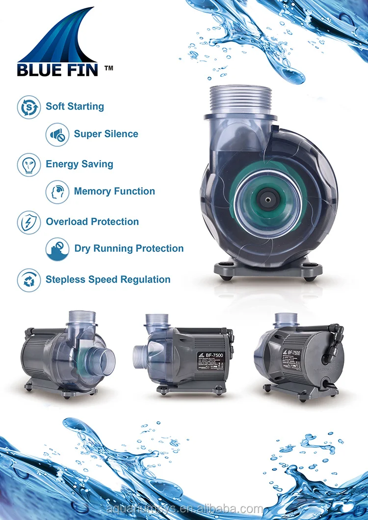 A.S. high efficiency BlueFin Pump Super Silence With Flushing Design Marine Reef aquarium Variable Frequency Pump