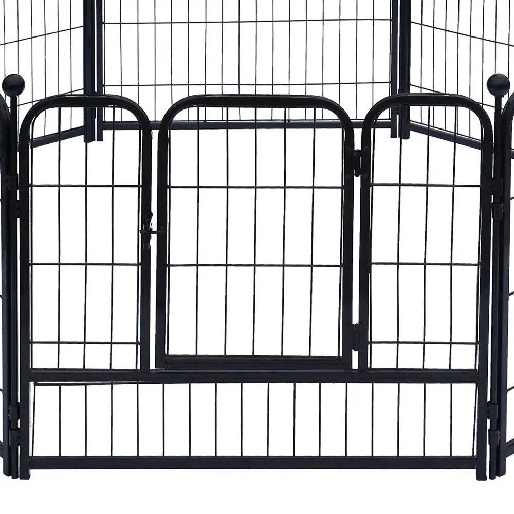 USA Warehouse 8-Panel Safe Gate Lock Cheap Outdoor Large Folding Retractable Metal Pet Dog Playpen Fence