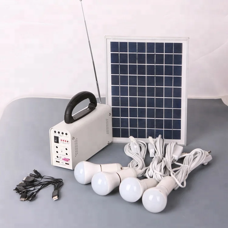 Portable 10w solar lighting kit with lead-acid battery solar home system for outdoor lighting