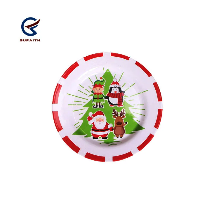 Wholesale 18 inch festival item Christmas plastic dinnerware melamine tableware plate bowl tray dinner sets