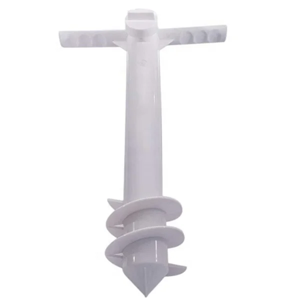 Beach Umbrella Anchor Sand Grabber Heavy Duty Screw Auger | One Size Fits All | Comes with Umbrella Hook, White