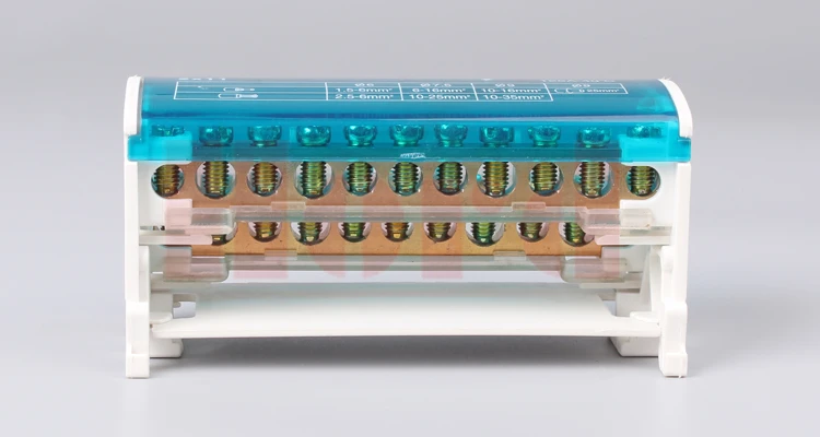 207,211,215,407,411,415 din rail mounted 125A electric bus bar power distribution terminal block