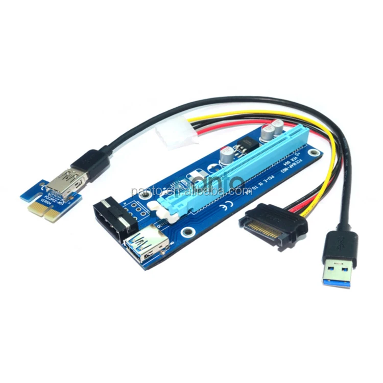 PCI-E PCI Express Riser 1X to 16X USB 3.0 adapter converter card