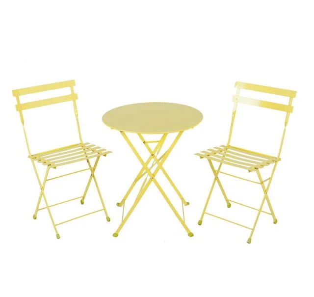 
Outdoor furniture set folding balcony bistro set metal table and chair 