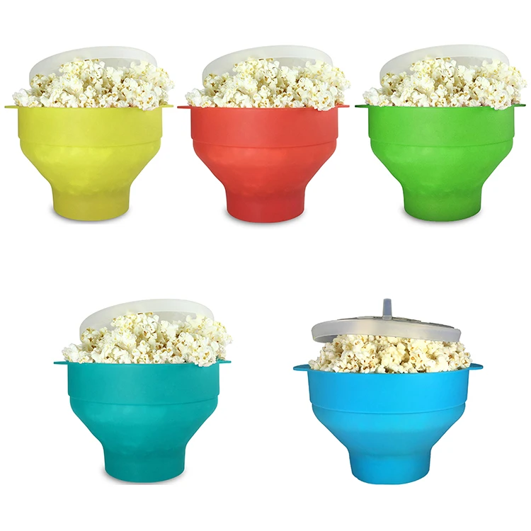 
BPA Free Food Grade Silicone Collapsible Microwave Popcorn Popper Silicone Popcorn Maker Bowl 