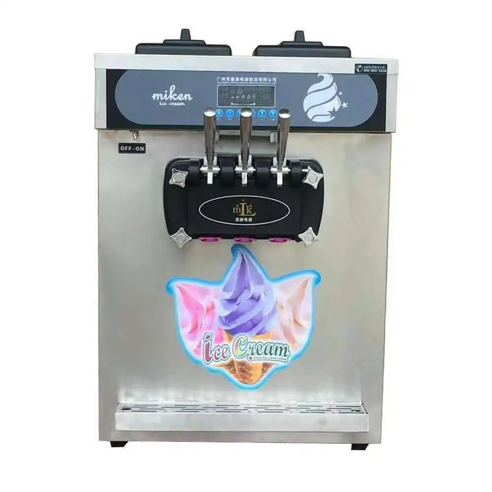 japan guangdong small business self serve 30 liters 18l/h frozen yogurt softy ice cream making machine with 3 flavors