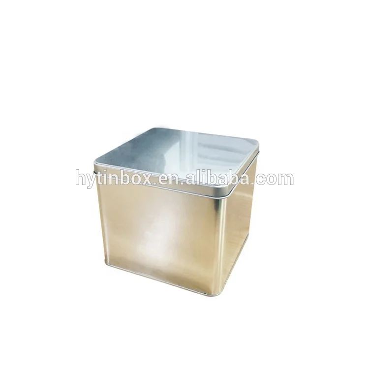food grade Square shape hinged lid gift tin cookie  tea box for Christmas season