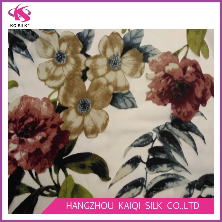 topselling floral printing nylon rayon burnout silky velvet fabric