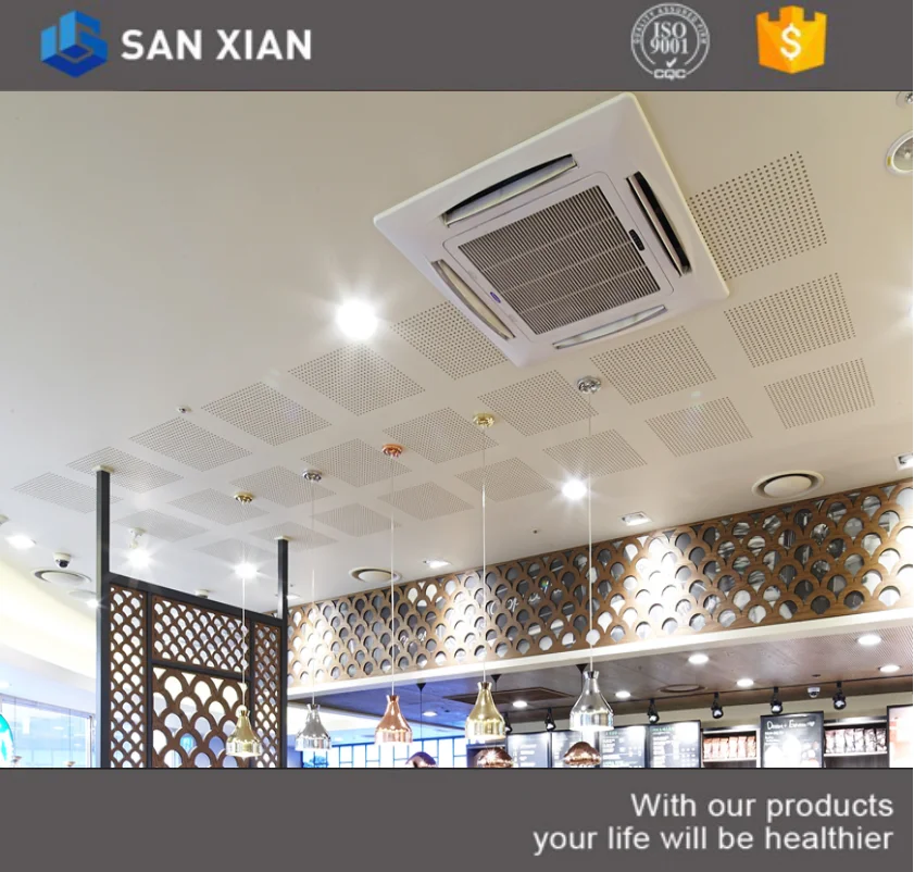 
Acoustic decorative fireproof perforated suspended plasterboard 