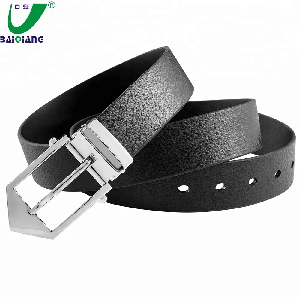 
Wholesale Custom Designer Leather Western Mens Black Belt Italian Genuine Leather Belts with Metal Pin Buckle 