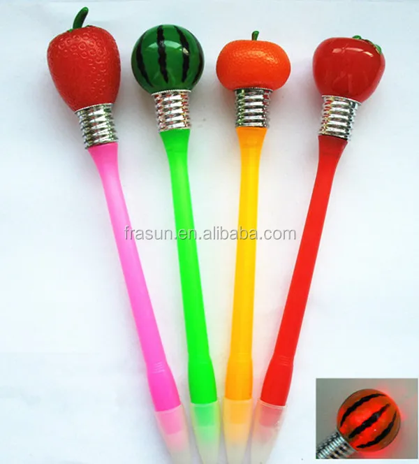 Lovely Light Top Pen With Sound Green Frog Pen With Light Function Light Pen