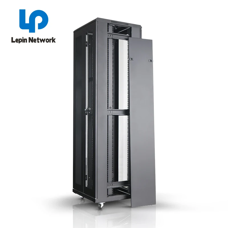 nignbo lepin supplier black perforated door 19inch used server rack 32u used fan led network computer cabinet  for data center