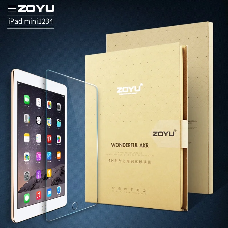 
Guangzhou tv protective glass mobile accessories packaging tempered glass for iPad 