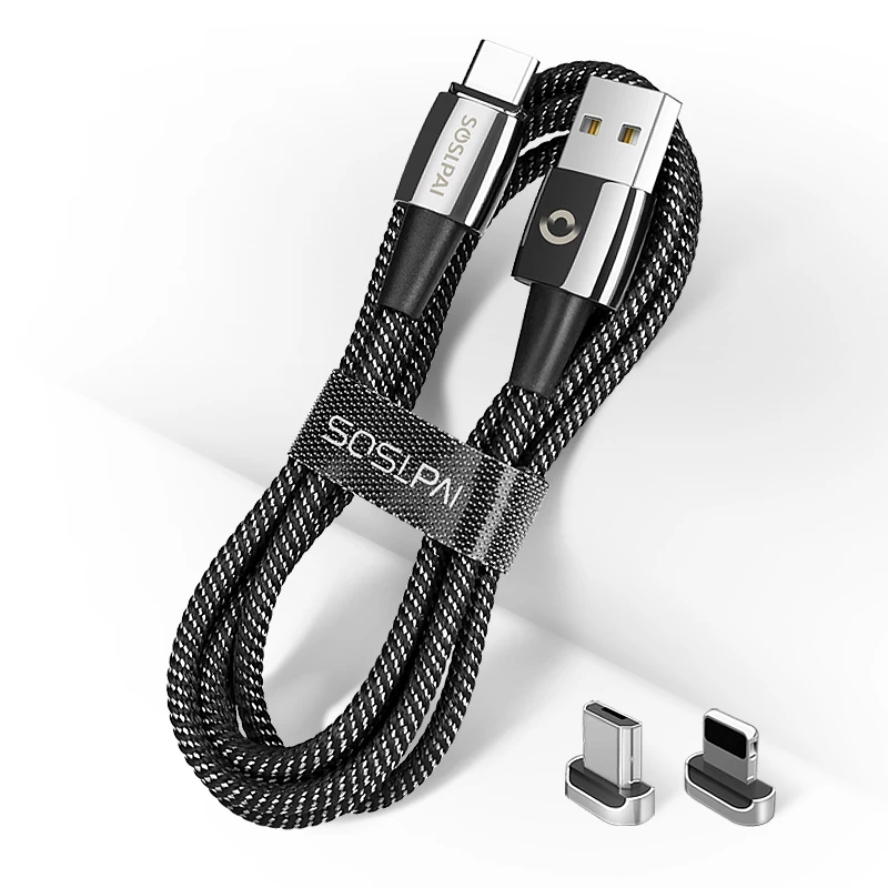 
2019 cheap price 3 in 1 usb cable nylon fabric magnetic charging cable 