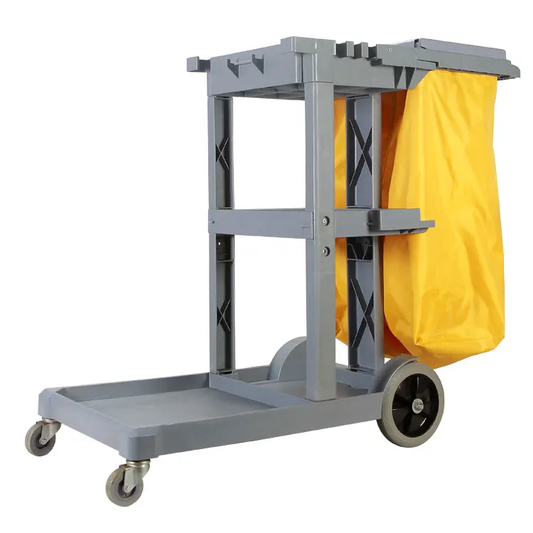 
2021 New Ex-Factory Price Cleaning Trolley Housekeeping Cleaning Trolley Cart Hotel Hous Hold Cleaning Trolley 