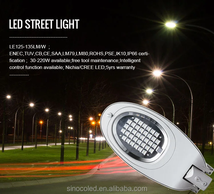 ENEC TUV CB Certified Outdoor LED Street Light 60 100 150 200 Watt Fixtures Sensor Cool White Color 100W 150W 200W LED Lighting