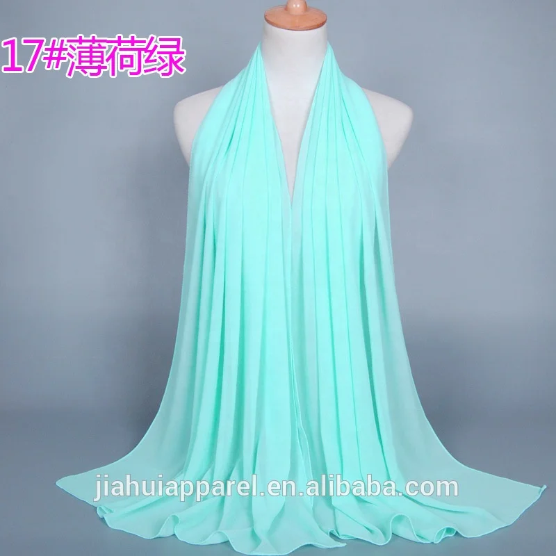 Шарф малазийский ислам 78 цветов однотонный простой жемчужный шифоновый хиджаб шарфы 2020 мусульманские женские палантины и шали