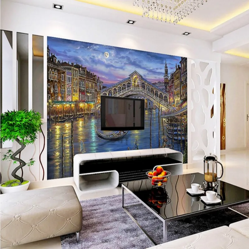 Wallpaper Venice Impression Landscape Painting Custom Wallpaper Wallpaper Roll Size