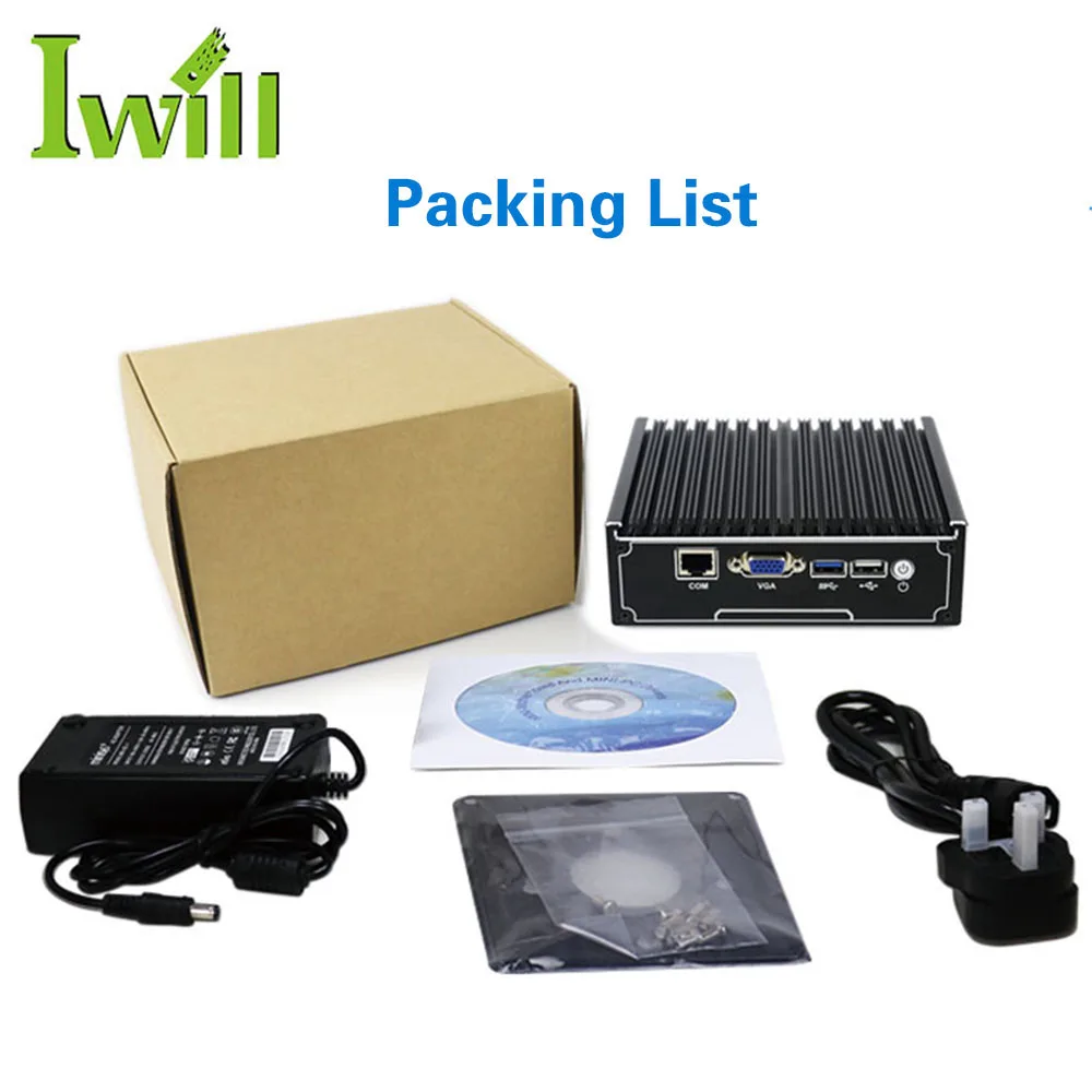 Fanless pc J1900 Quad Core Mini VPN Router 4 lan Fanless Linux Server Support 2.5 Inch Hard Disk