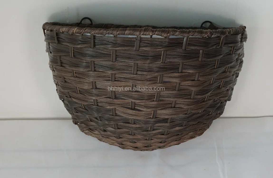 Cheap Durable Elegant Handcraft Half Round Hanging Wall Baskets Planters For Home Garden Flowers Plants Pots