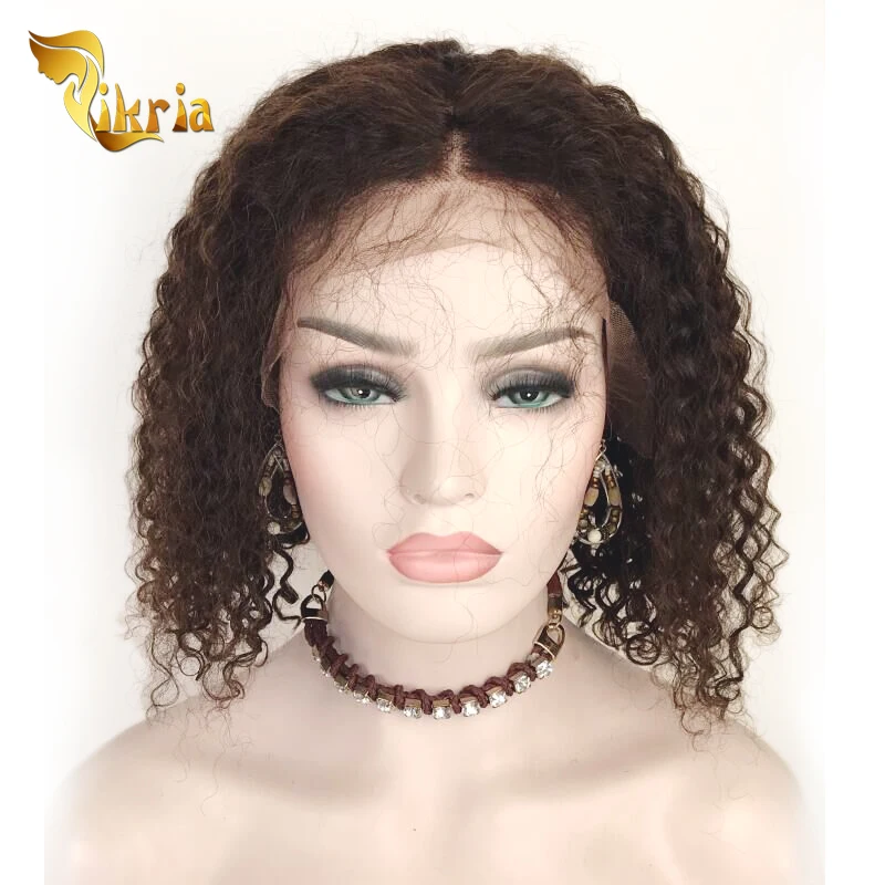 Wholesale no blended color Brown Black Blonde Bob style human hair lace front wigs for white women