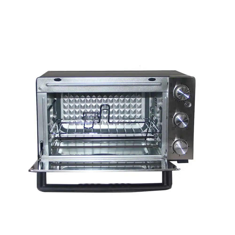 21 L White Compact Mini Electric Oven Rotisserie Toaster Black Counter Table Top Oven With Twin Hotplate And Convection