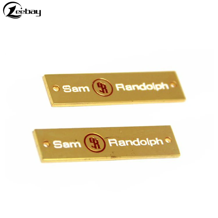 Gold plated accessories metal label custom sewing tag for garment