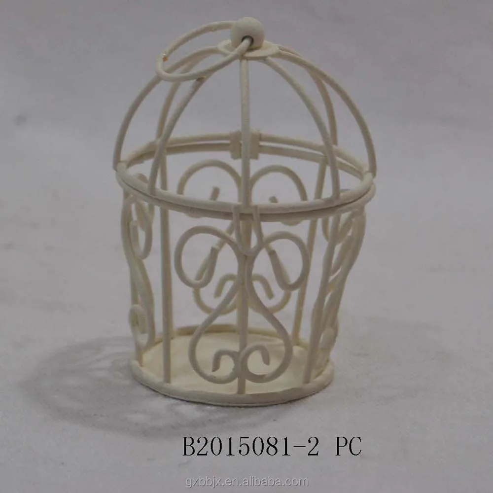 Wholesale handmade Mini White Metal Bird Cages for Wedding Favors & Home Decorations & Crafts