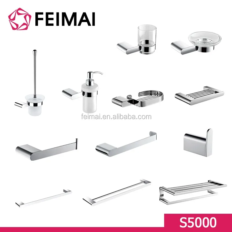 
Wall Mountd Brass Zinc Alloy Chrome Plated Bath Hardware Sets 