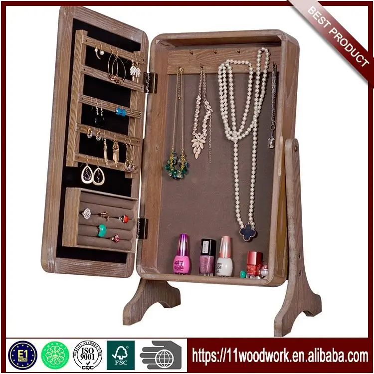 New Design Small Furniture Jewelry Storage Mirror Cabinet Armoire