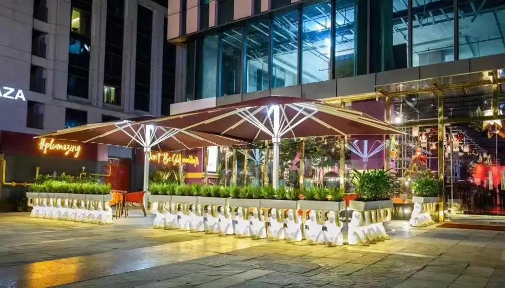 5*5m Dia 6m LED Lights  Outdoor Garden Large Umbrellas