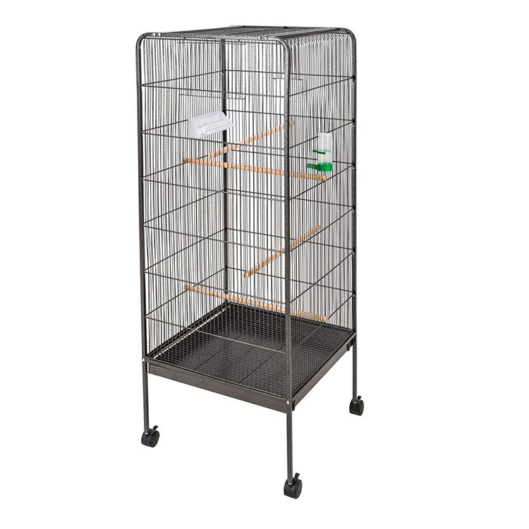 quality metal plastic roll bird cage container trays pigeon breeding purple pet parrot squirrel carrier cage with wheels