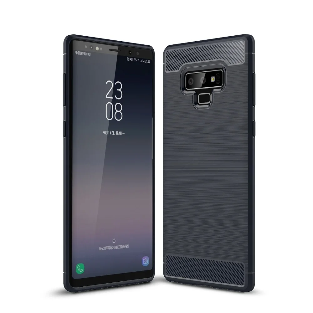 Shockproof Slim Anti-Scratch Carbon Fiber Brushed Soft TPU Phone Cover For Samsung Galaxy Note 9 Case