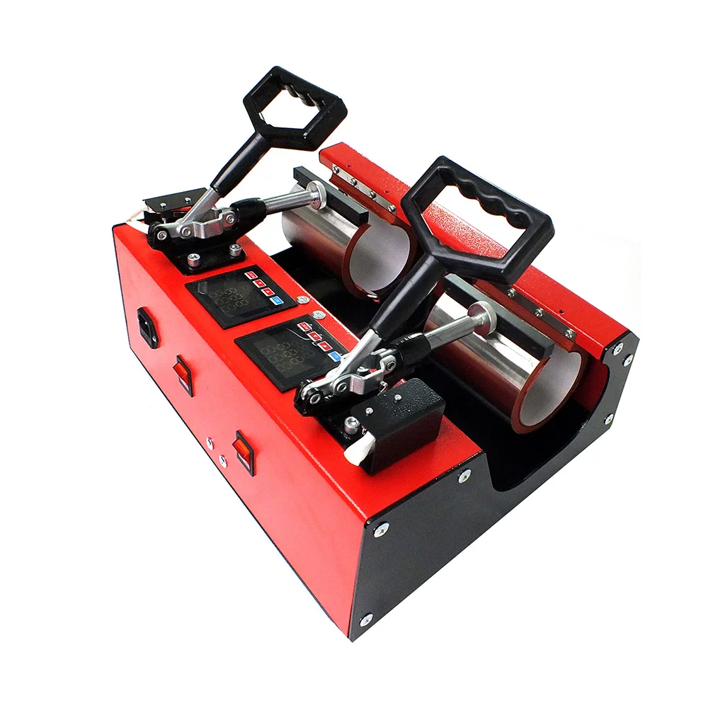 Red Color Double Station LED Screen 11oz Mug Heat Press Machine with CE Approved