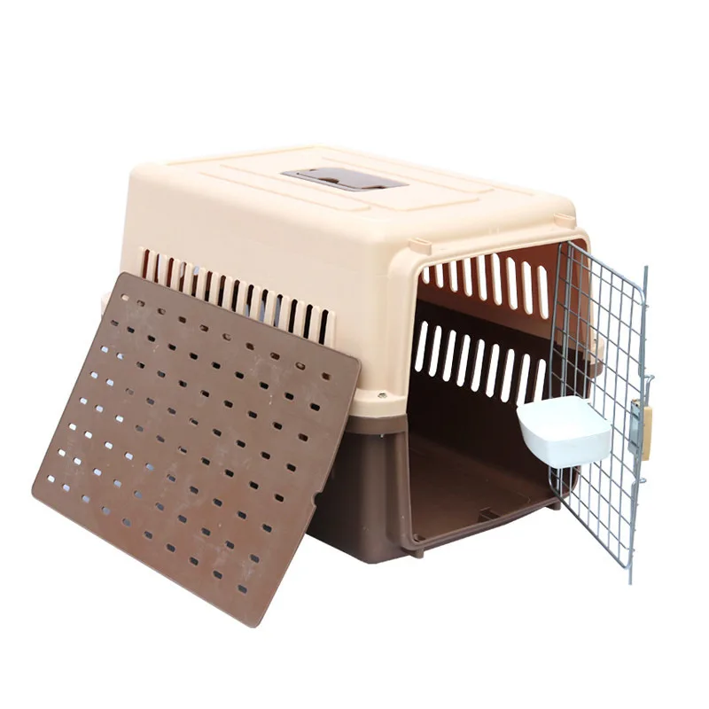 
IATA Regulated Airline Approved Portable Plastic Large Pet Dog Cat Air Travel Sky Kennel Carrier Crate Cage 170133 
