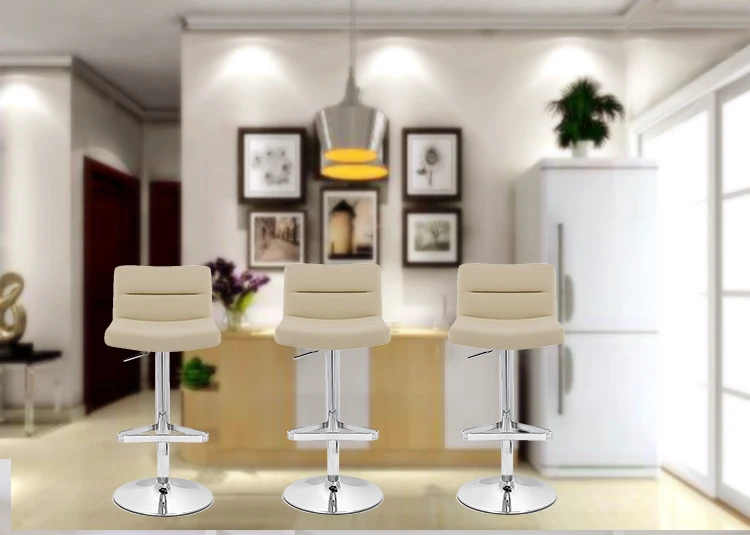 Кожаный поворотный барный стул, современный кухонный завтрак с задней стенкой