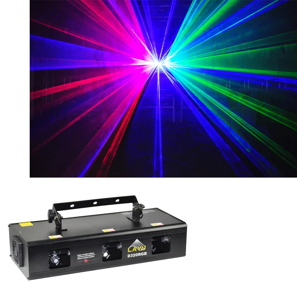 LAYU laser factory sale D320RGB 3 head DMX control stage show cool beam laser light with RGB