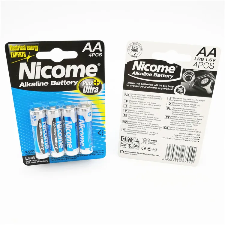 Factory supplier  hot sales super alkaline dry lr6  batteriesfor clock