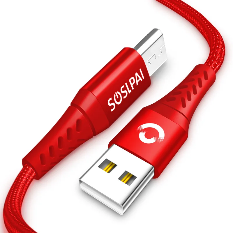 
SOSLPAI new arrived v8 data cable nylon fabric micro usb charging data cable 