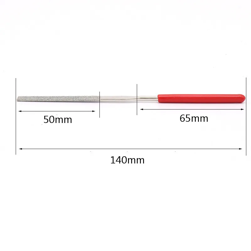 Hand Tool Good Quality 10 Pcs Red Diamond Needle File Set with Plastic Handle