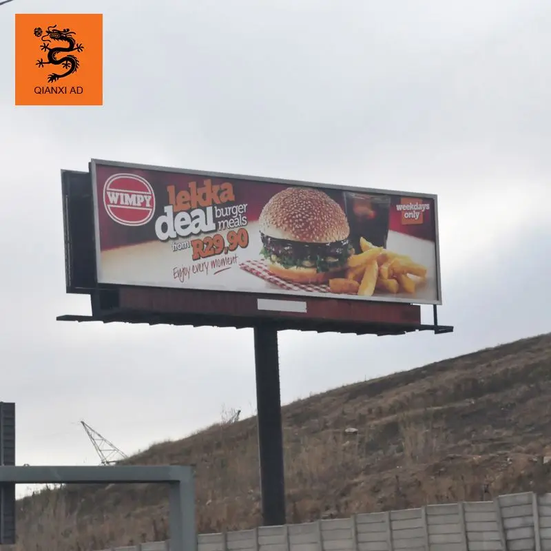 
new design steel structure unipole style double sided billboard 