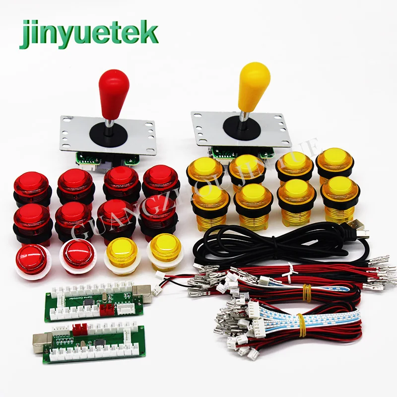 Arcade Game DIY Parts Kit Zero Delay USB Encoder to PC + 8Way Joystick + Chrome illuminated push Button kit for Mame Game