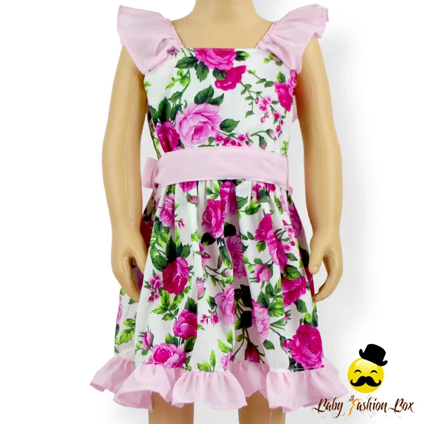 48BQA222 Yihong new kids frock designs floral summer baby girl dress 1 Year Baby Girl Dresses Baby Girl Cotton Dresses