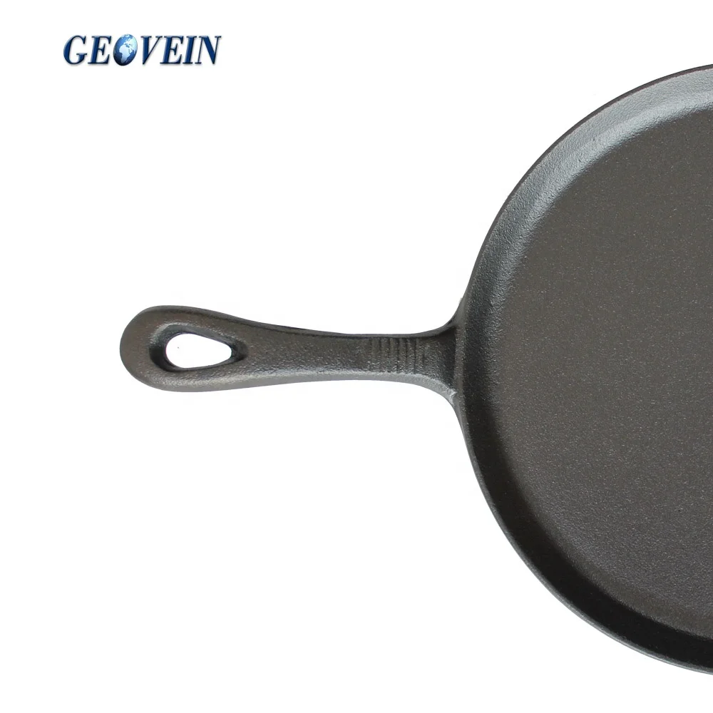 
Round Cast iron Skillet Cooking Pot Pan Non-Stick Crepe Pan 